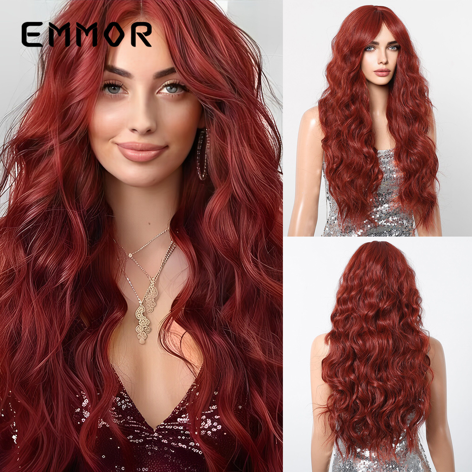 Pelucas Europa y América fuentes transfronterizas Qi flequillo blanco pelo largo y rizado ambiente festivo sentido dopamina cos todo cubierta