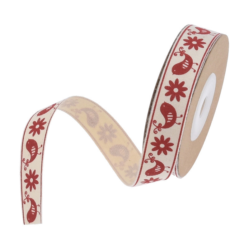 AliExpress nueva Navidad ciervo Robin impreso cinta de algodón embalaje de regalo tarjeta de felicitación de Navidad cinta decorativa de algodón 10m