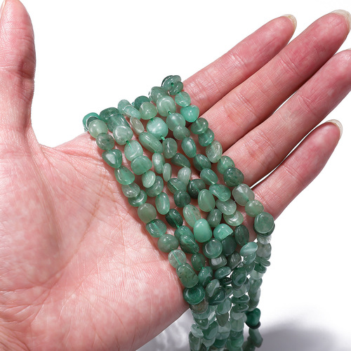 Natural stone straight-hole freeform loose beads, handmade DIY bead stringing materials—semi-finished bracelet and necklace components for jewelry accessories