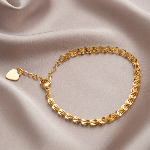 Chic Retro Gold Phoenix Tail Bracelet for Women - 2024 New Arrival Light Luxury Unique Design Titanium Steel Colorfast Accessory