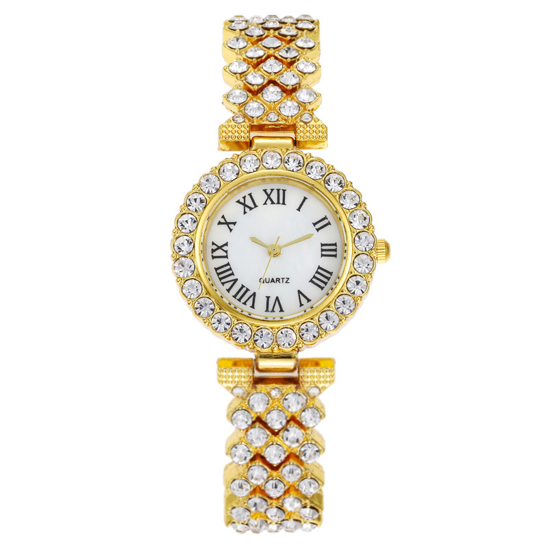 Moda patrón romano con incrustaciones de diamantes para mujer reloj de mujer reloj de cuarzo pulsera reloj de mujer stock de fabricante
