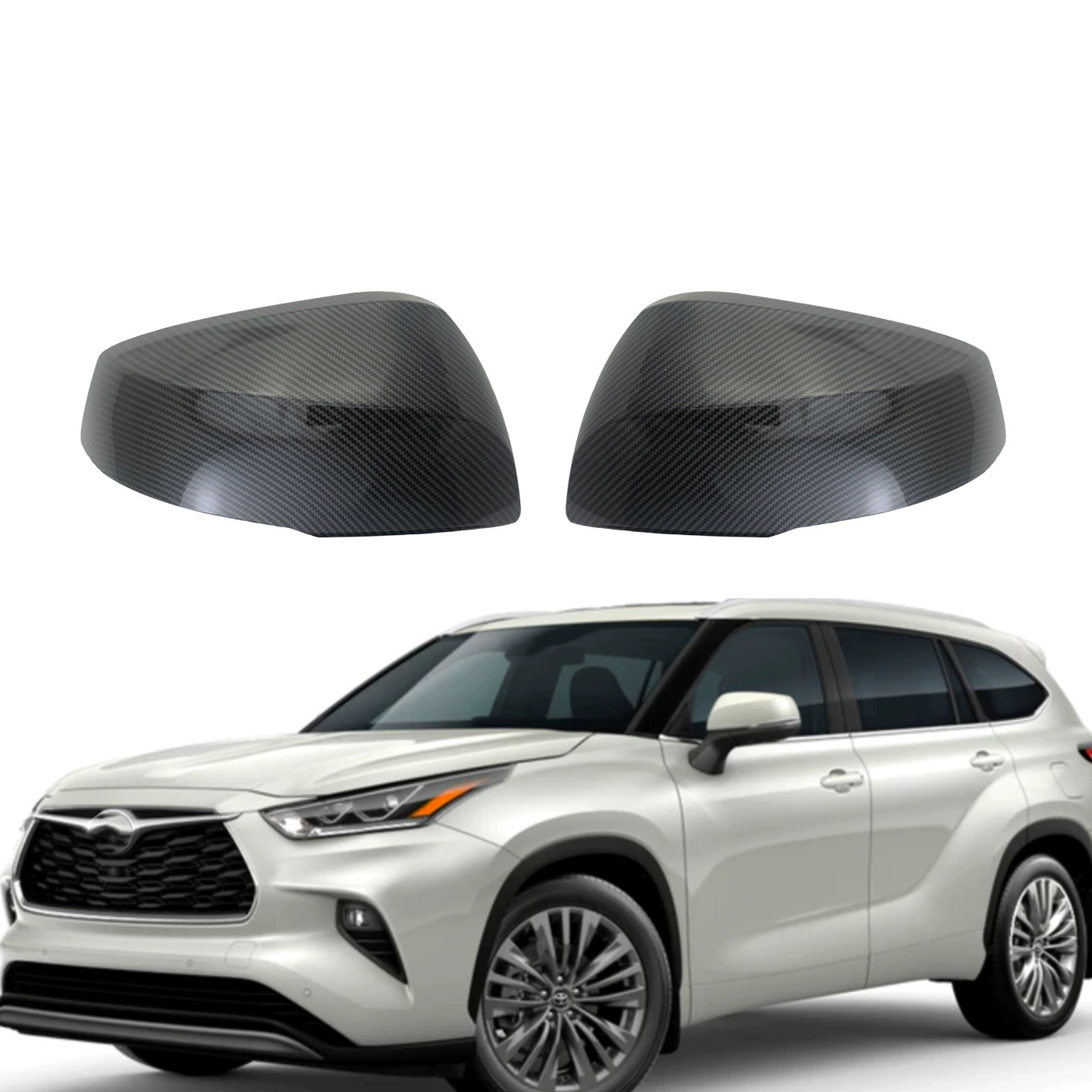 2020-2022 для Toyota Land Crown Зеркало заднего вида Крышка ручки Декоративное яркое углеродное волокно