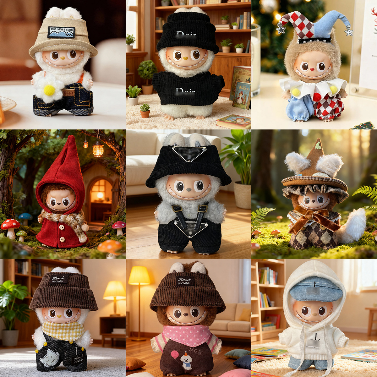 Only Suitable for Clothes for the 4Th Generation Mini Version of Labubu 4.0 Baby Clothes Mini Version Labubu Fourth Generation Heart Password Clothes