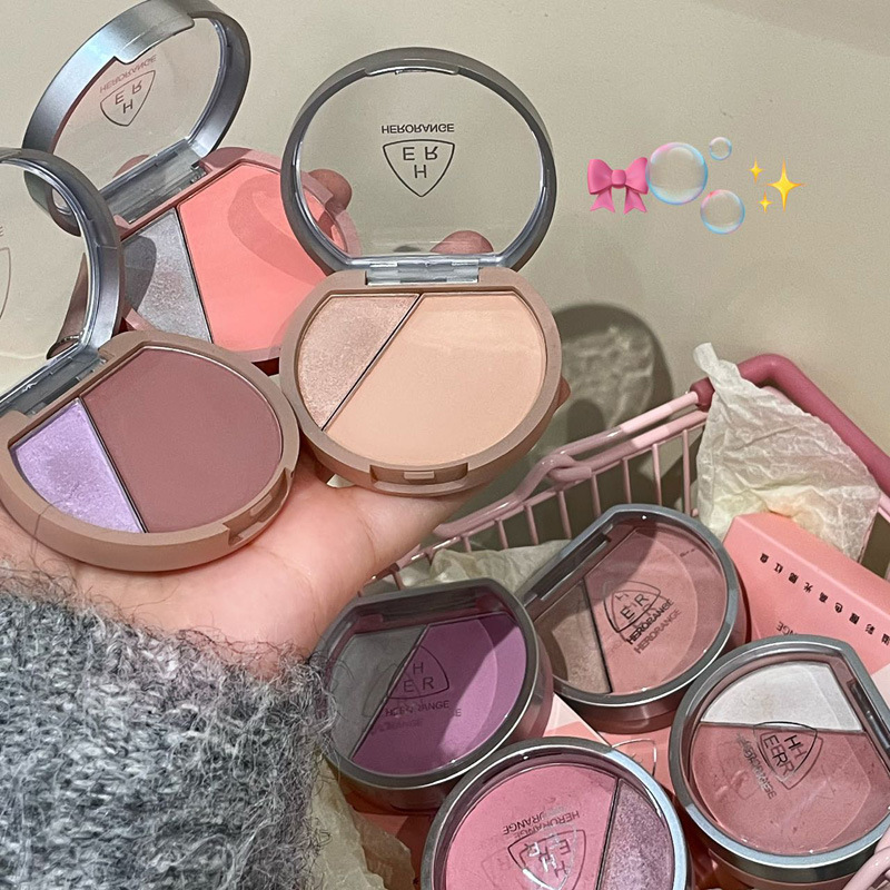 Colorful Highlighting Blush Palette Multi-Purpose Expansion Brightening Contouring Palette Matte Natural Whitening Two-Color Blush