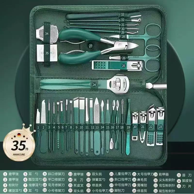 Großhandel Nagelzange Set 35-teilig, Nagelpflegezubehör, Adlerkopfzange, professionelle Nagelschere, komplettes Set zur Entfernung von Nagelhaut