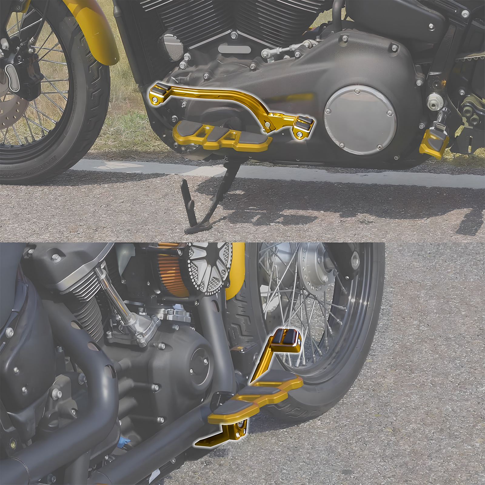 Suitable for Harley Softail Street Glide Road King Dyna Glide Driver and Passenger Footrest Brake Lever Gear Shift Lever