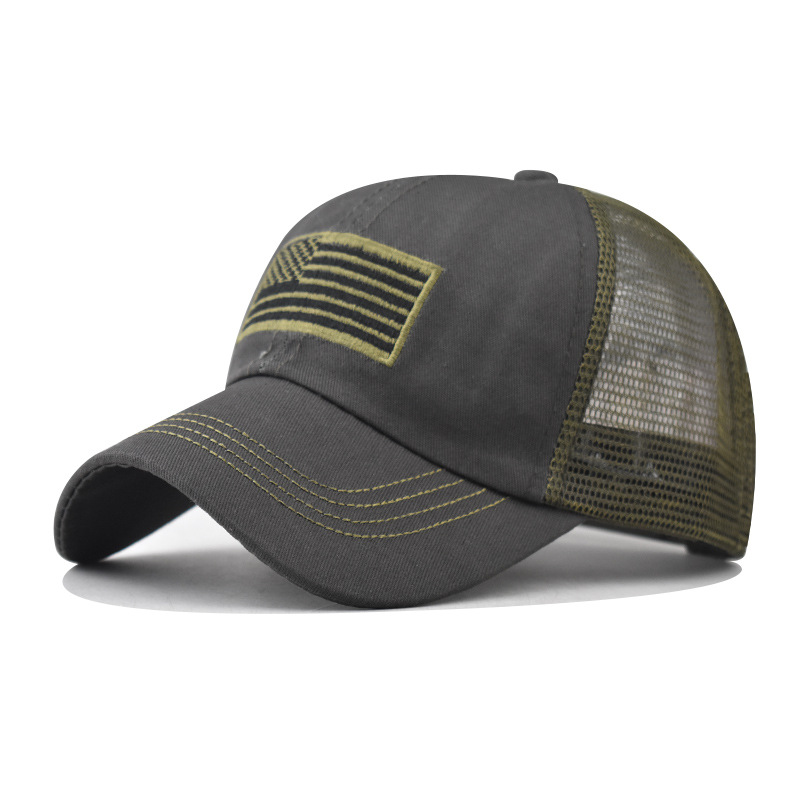 Gorra de malla de bandera americana verde del ejército