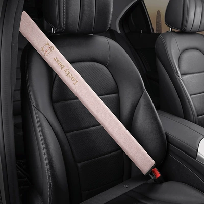 for All Seasons, Car-Mounted Extended | Seat belt shoulder pad - px-lucky-bear-pink-30cm1-strip