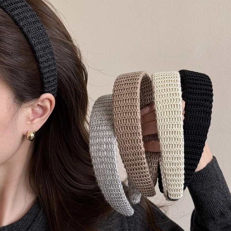 韩版学院风秋冬新款针织毛线发箍高级感洋气时尚百搭气质发卡头箍