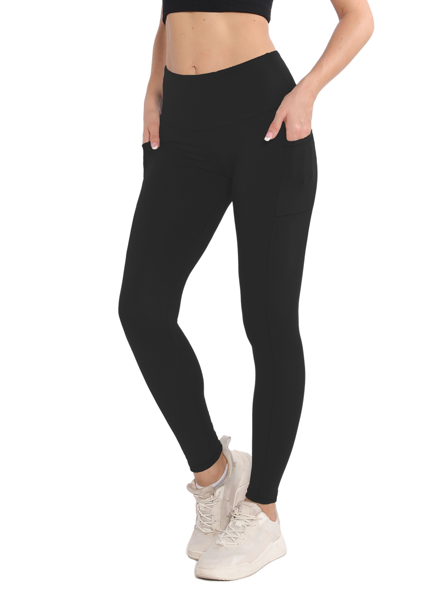 169g Weight Women's Holiday Daily Simple Style Classic Style Solid Color Ankle-Length Pocket Skinny Pants