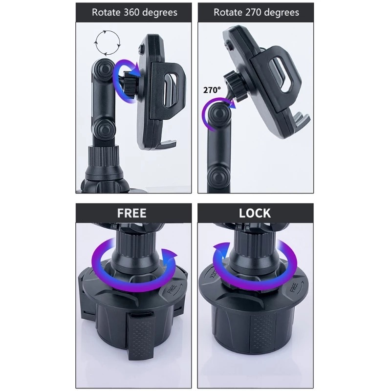 Cross-border Amazon car water cup holder mobile phone holder car folding bending rotating universal car navigation bracket