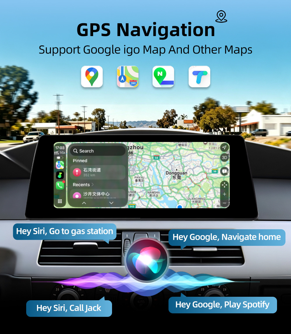 Large-Screen Car Central Control System Suitable for Bmw 5 Series E60 E61 2004-2010 Bluetooth Android Navigation Linux
