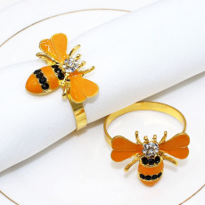 亚马逊酒店摆台小蜜蜂餐巾扣餐巾圈餐巾环口布圈厂家批发