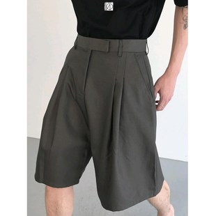 Summer Suit Shorts Men's and Women's Loose Wide-leg Pants Thin Casual Pants Korean-style Academy-style Simple Pants