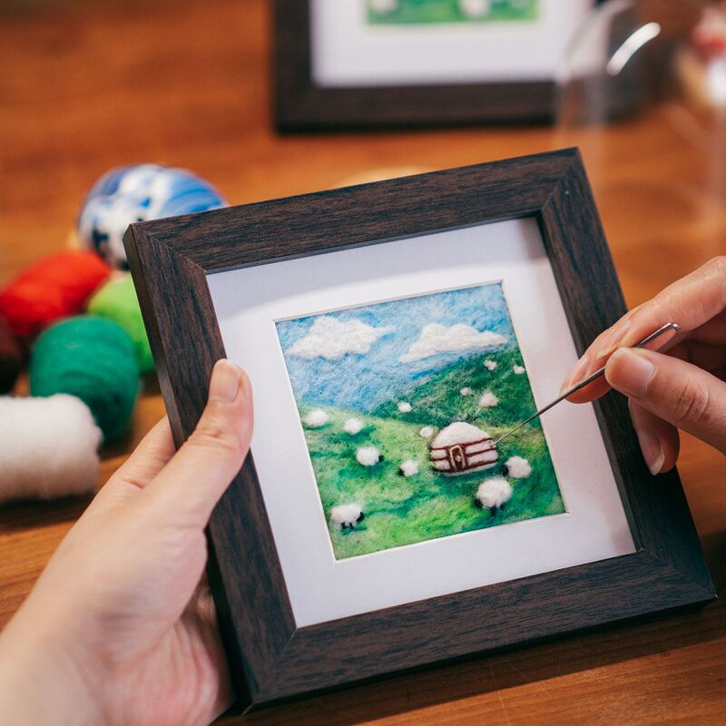 Mongolian Yurt Photo Frame Ornament Wool Felt Punch Needle DIY Material Kit Holiday Birthday Gift Mongolian Yurt Photo Frame Ornament Wool Felt Punch Needle DIY Material Kit Holiday Birthday Gift