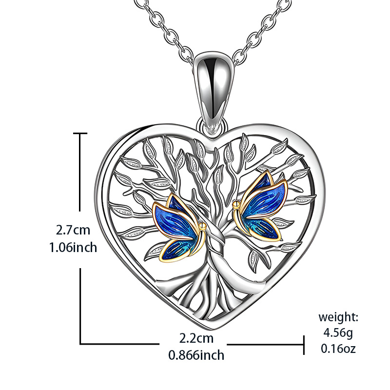 Elegant Simple Style Heart Shape Life Tree Alloy Plating Zircon Women's Pendant Necklace display picture 5