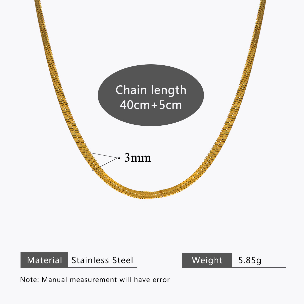 Casual, Daily Occasion Wholesale Jewelry Classic Style Heart Shape Solid Color 304 Stainless Steel Plating Snake Chain Necklace