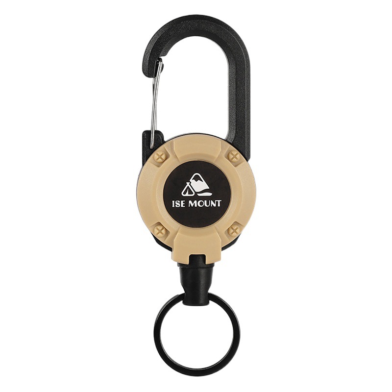 Tactical Easy-Pull Buckle Telescopic Buckle Wire Rope Multi-Functional Keychain Outdoor Camping High Rebound Anti-Lost Rope Easy-Pull