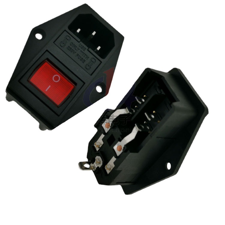 LZ-14F-14 AC电源插座 三合一插座AC-01A 双保险医疗器械插座品字