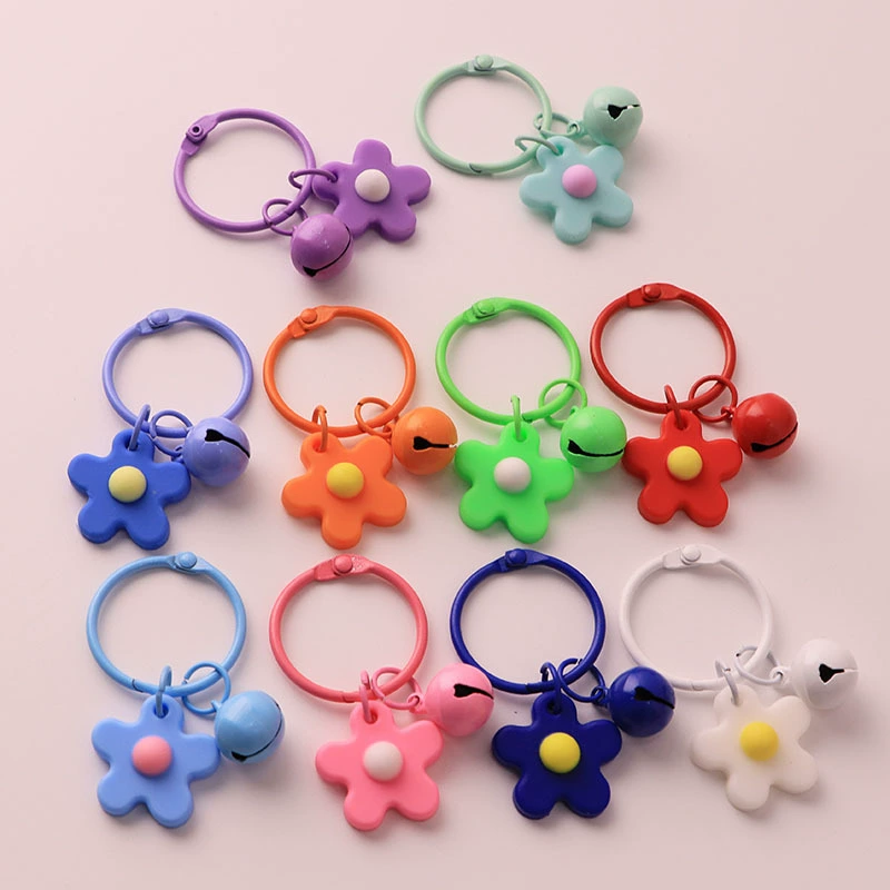 Keychain, pendant, small bell flower-shaped, accessory, flowered