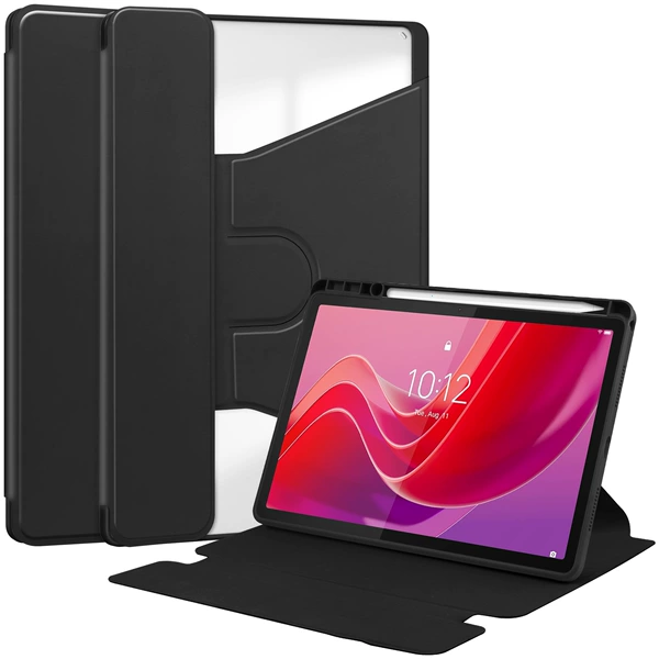 Black rotating + single leather case