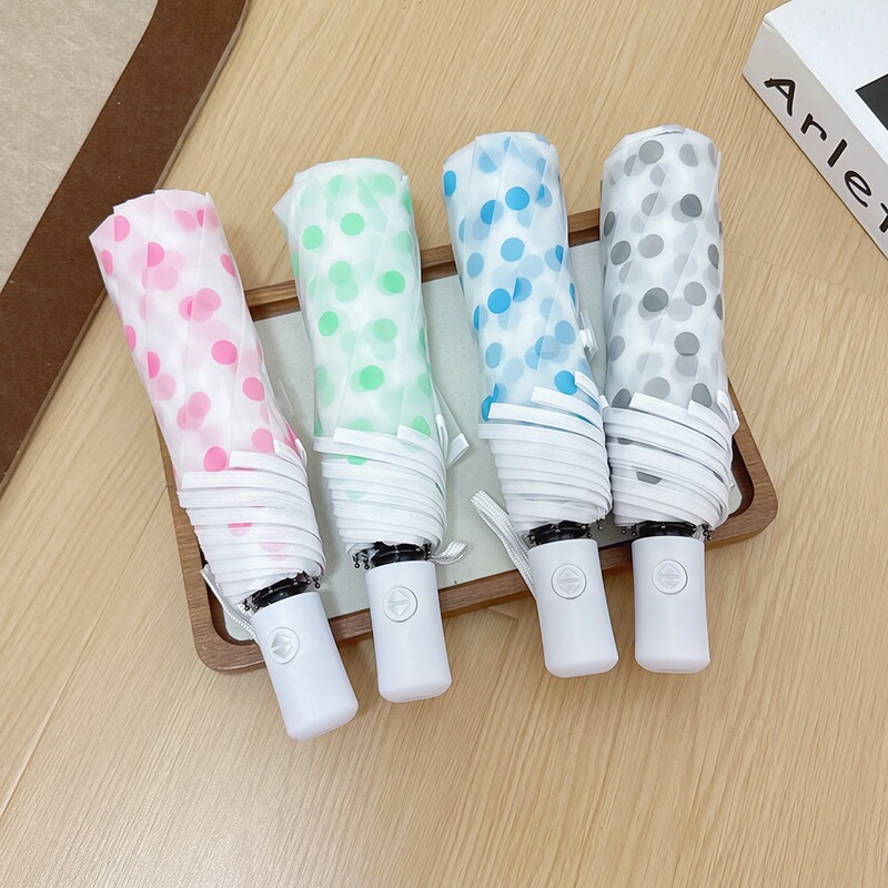 70% off Polka Dot Transparent Umbrella Fully Automatic Rain or Shine PVC Folding Portable Women's Photo Prop High-Value Umbrella 70% off Polka Dot Transparent Umbrella Fully Automatic Rain or Shine PVC Folding Portable Women's Photo Prop High-Value Umbrella