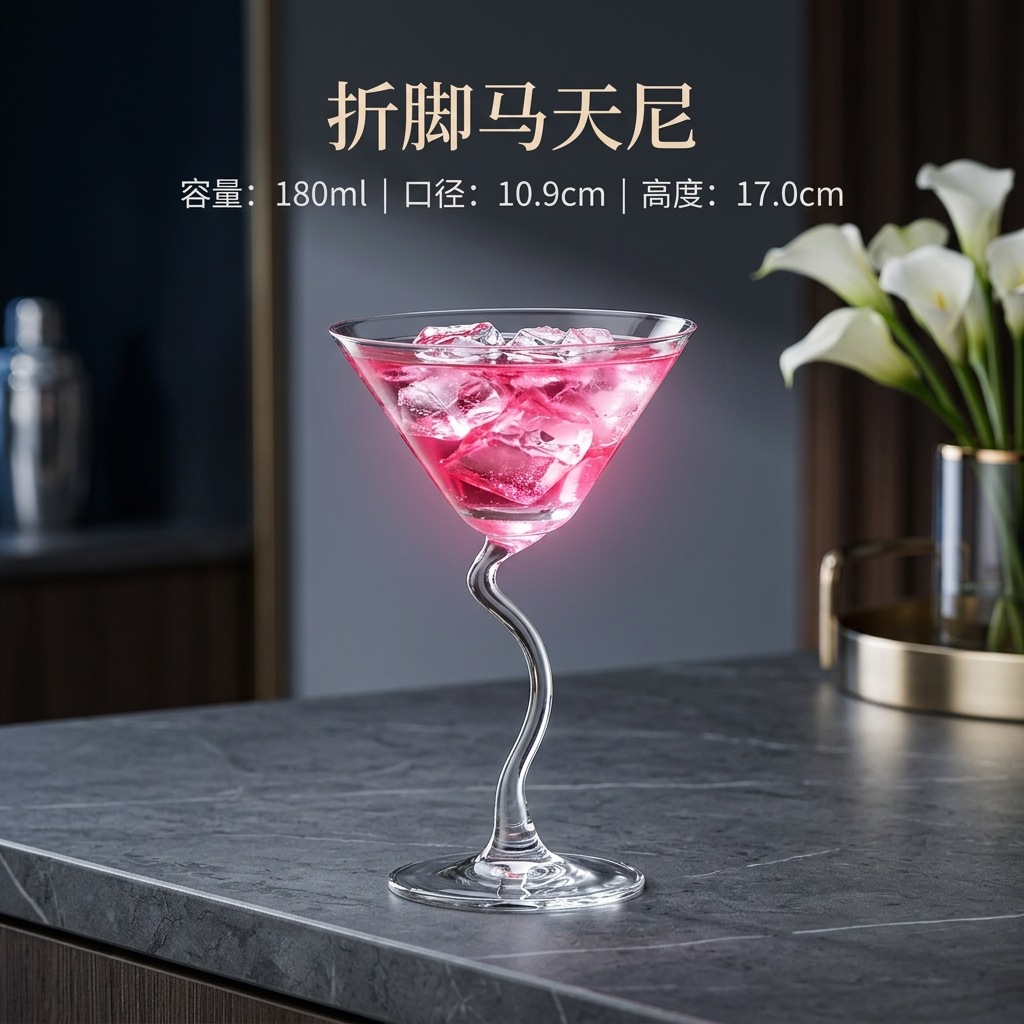 Creativo vidrio burbujeante taza de champán alto pie taza de cóctel taza de bar margarita martini conjunto de taza