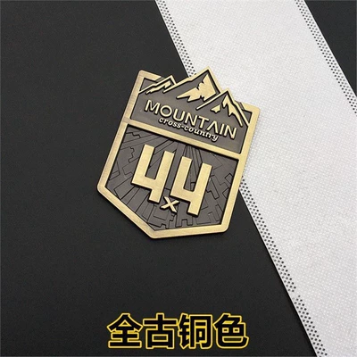 Jeep Wrangler and Toyota Car | Car logo - standard-adhesive-style-shield-shaped-snow-mountain-44-bronze-color