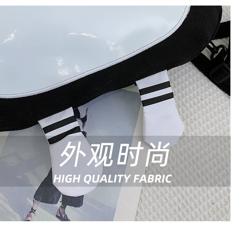 The new 2024 children's egg-shaped party backpack is a cute cartoon canvas single-shoulder bag and a fashionable and stylish small backpack undefined