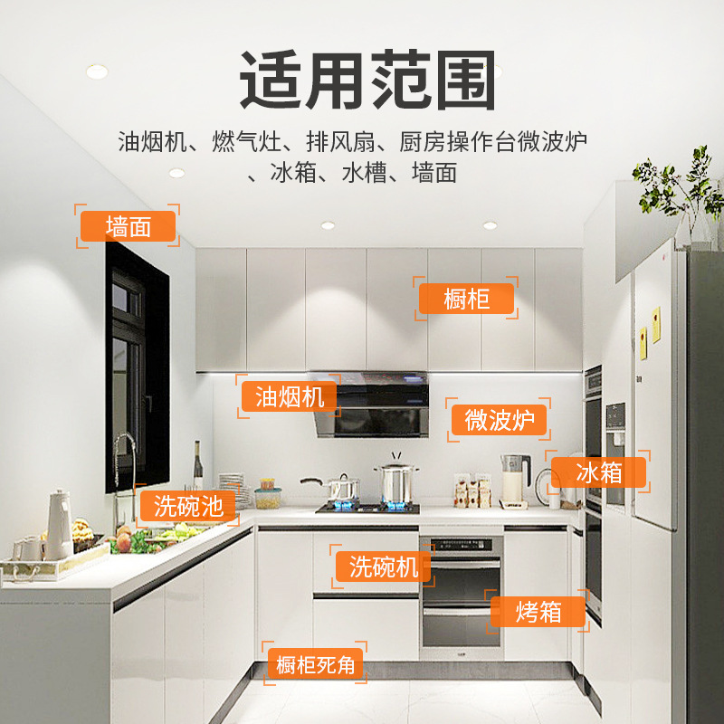 Aceite y suciedad limpieza hogar cocina campana agente de limpieza fuerte multifuncional espuma limpiador fuente fabricante aceite y humo limpieza