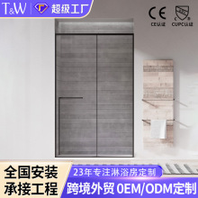 T&W特拉维尔极简淋浴房一字形防水浴屏卫生间移门隔断浴室玻璃门