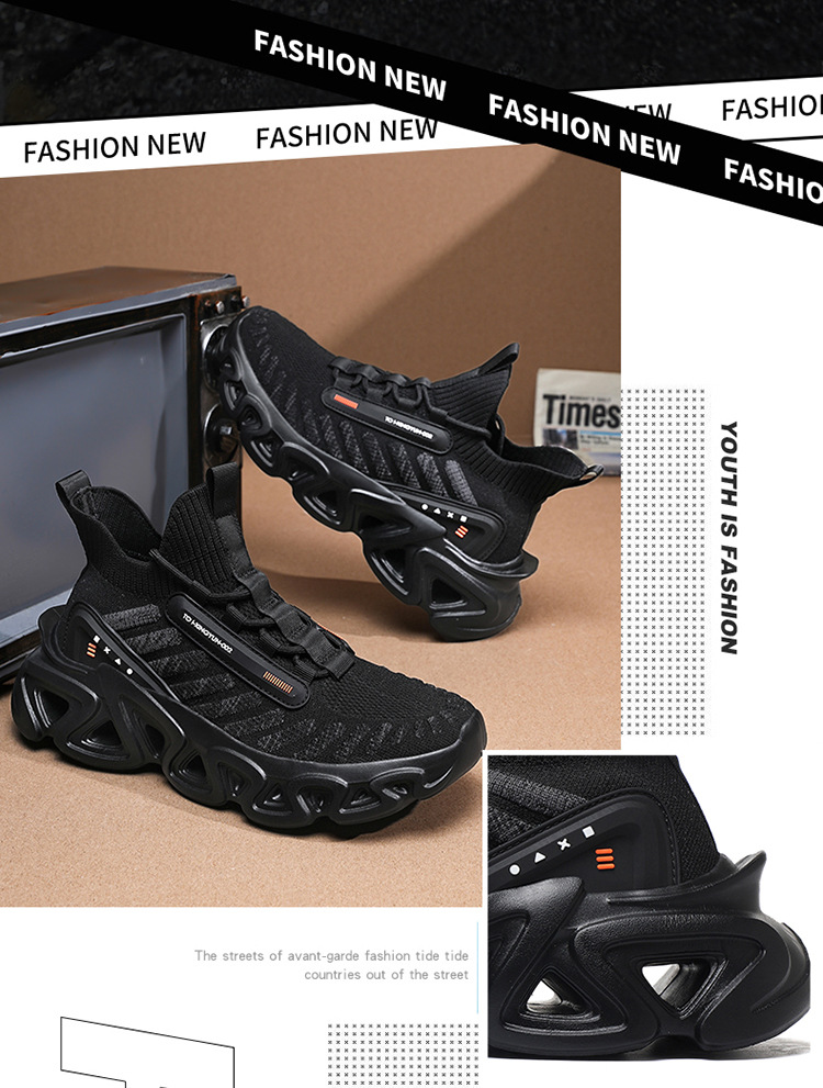 Men's Lightweight Breathable Mesh Trainers With Thick Sole_voghion.com