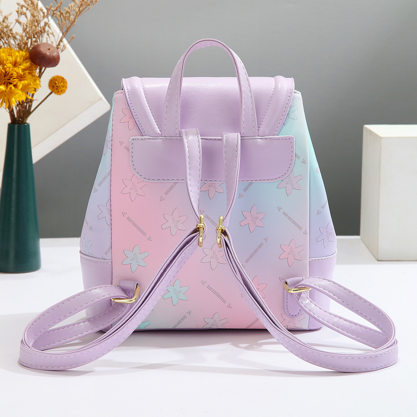 2025 nueva mochila de estilo universitario de moda de moda de impresión de moda de mujeres mochila de verano simple versátil mochila de estudiantes