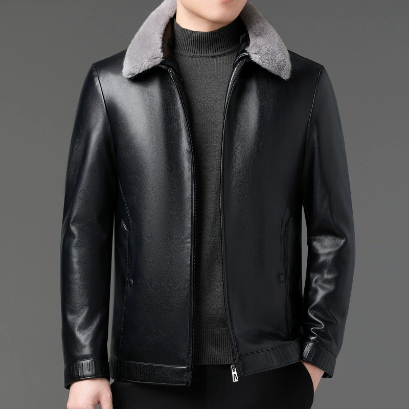 Winter jacket with down, increased thickness, feather stuffing