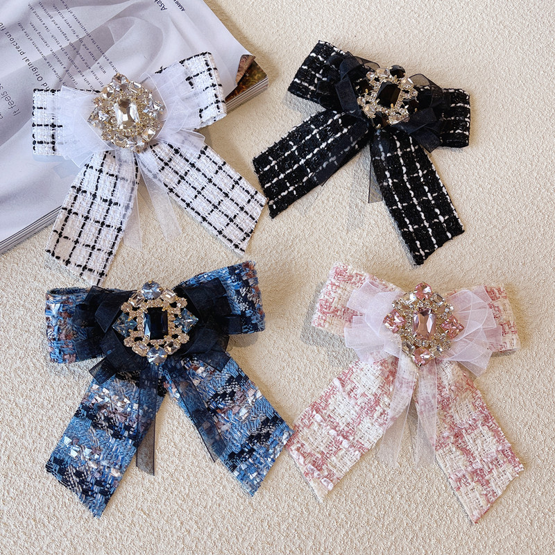 Pajarita collar flor accesorios moda Chanel estilo arco rhinestone abrigo collar decoración coreano cliente orden comercio exterior