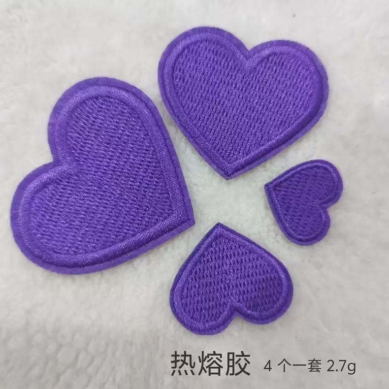 トレンディで美しいカラフルなピーチハートコンピュータ刺繍布ステッカーマルチサイズ DIY 手作りステッカー製造装飾ステッカー卸売|undefined