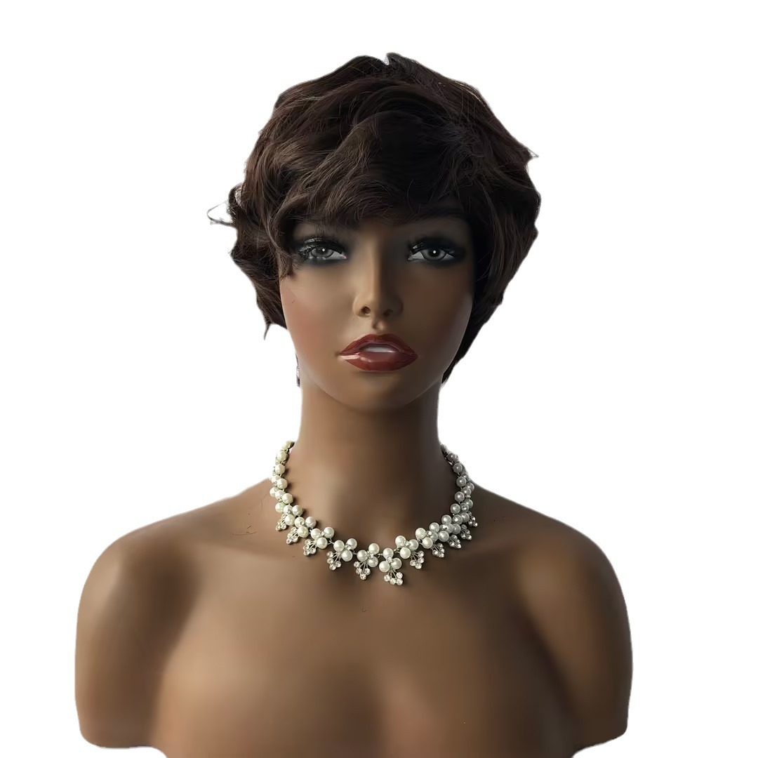 Amazonas Europa y América pelucas de moda floja damas inclinadas franjas curvas fibra química pelucas de cabeza completa fábrica en stock