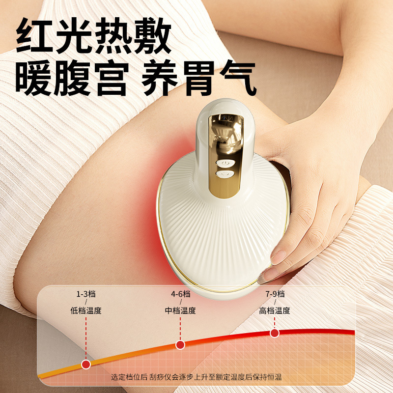 全身マッサージ用電動スクレーピング器具、家庭用ユニバーサル加熱おなかと背中マッサージ、ツーインワンスクレーピングとカッピングオールインワンマシン|undefined