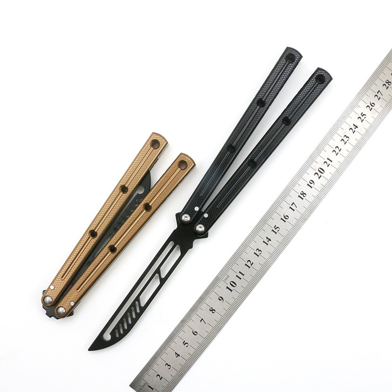 Sf-7 Series Sirens Butterfly Knife Unedged Traditional Effective Bushing Integrated Aluminum Alloy Handle Fancy Training Knife