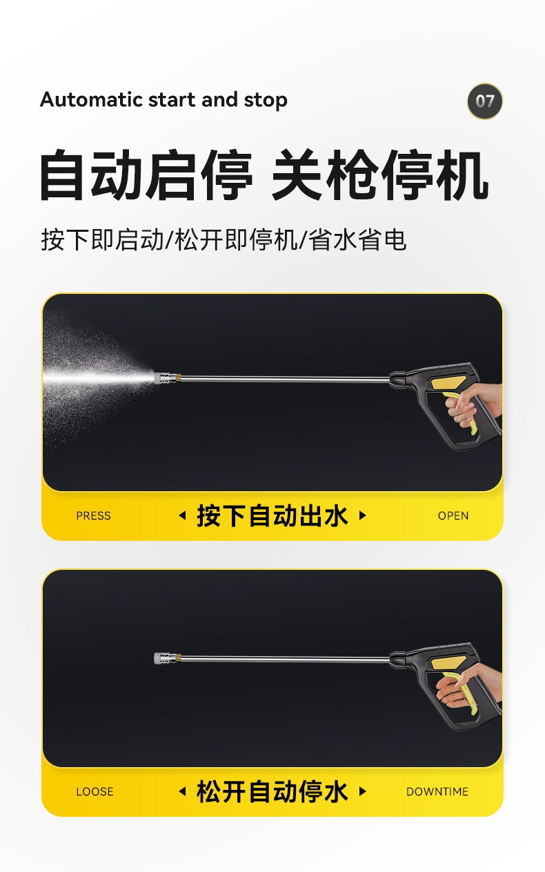 Car Washing Machine High-Pressure Water Gun for Home Use 220V Car Washing Tool Powerful Floor Cleaning Booster Pump High-Power Air Conditioner Cleaning