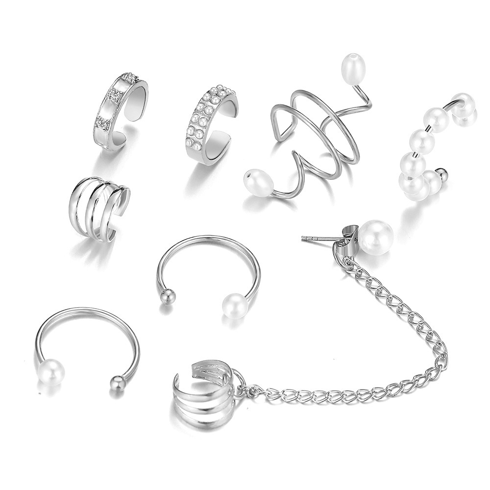 Nuevo transfronterizo nuevo clip de oreja de perla pendientes de hombres y mujeres pendientes de cartílago falso pendientes de joyería al por mayor