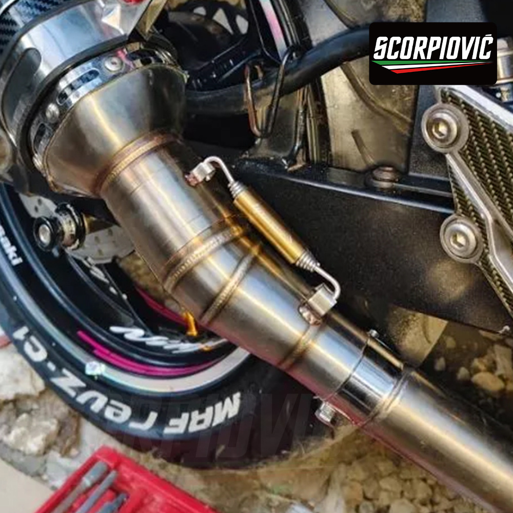 Motorcycle Modification Suitable for Z300 Z250 Stainless Steel Middle Exhaust Pipe Tail Muffler 12-16 Years