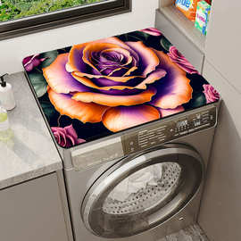 跨境花卉硅藻泥速干垫洗衣机盖垫吸水耐脏防尘罩家用易打理防滑垫