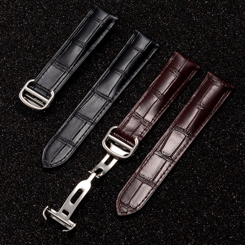 Top Leather Flat Interface Substitute Card Dumb Blue Balloon Men's and Women's Style Strap Folding Buckle Style Strap Accessories