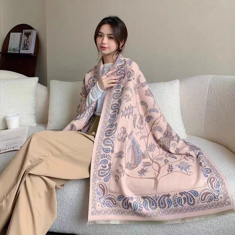 Liu Yifei エアコンルームスカーフ女性のための 2025 新しい夏のオフィス模造カシミヤブランケット暖かいアウターショール|undefined