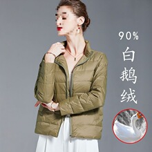 %白鹅绒秋冬新款立领短款外套轻奢时尚轻薄款品质羽绒服女