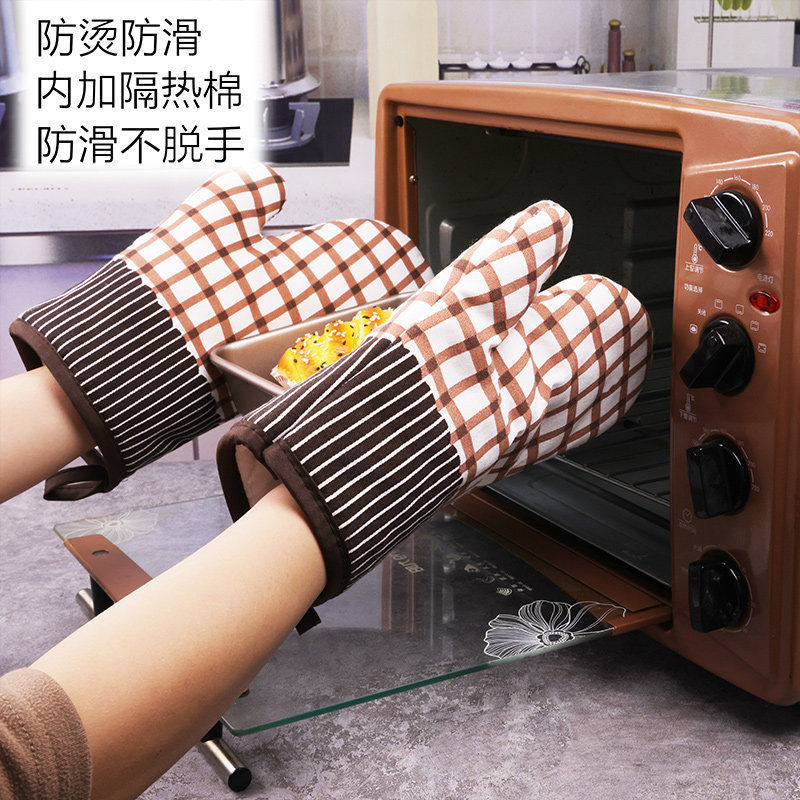 Guantes de aislamiento térmico a prueba de quemaduras y engrosamiento horno de microondas para hornear barbacoa de silicona especial resistente a altas temperaturas horno de cocina a prueba de calor doméstico
