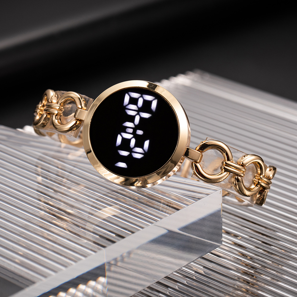 Electronic Movement Simple Style Solid Color Single Folding Buckle Electronic Women's Watches