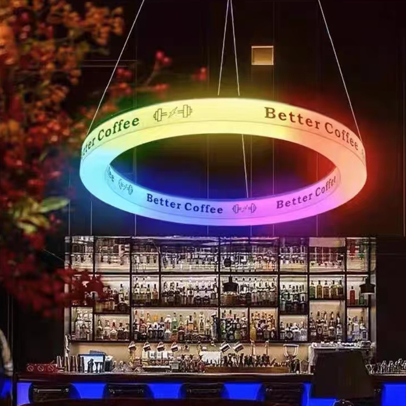 Creativo circular corriente de agua corriente red salón de fama LED candelabrera gimnasio bar café sala de baile luces de atmósfera