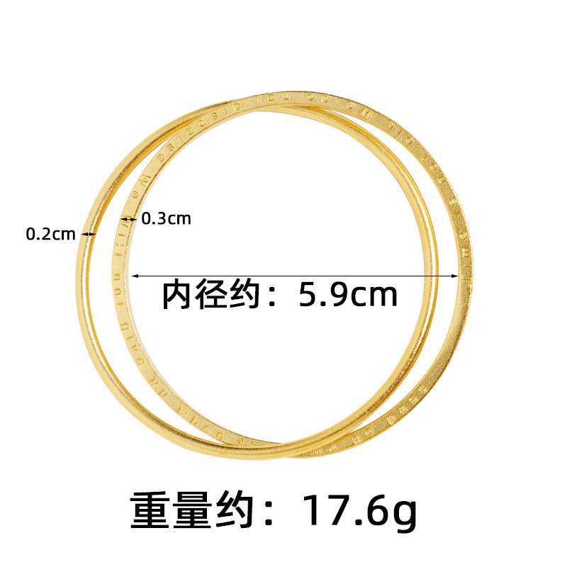 Nuevos productos de brazalete de oro de arena vietnamita para niñas de alto nivel de aleación de cobre no se desvanecerá durante mucho tiempo simple alfabeto joyas pulseras